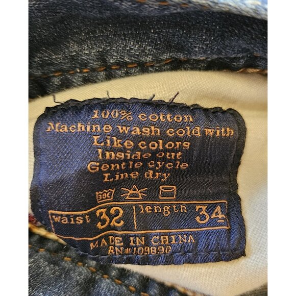Seven 7 Embroidered Back Pockets Boot Cut Women’s Blue Denim Jeans Size 32"W - Picture 13 of 16